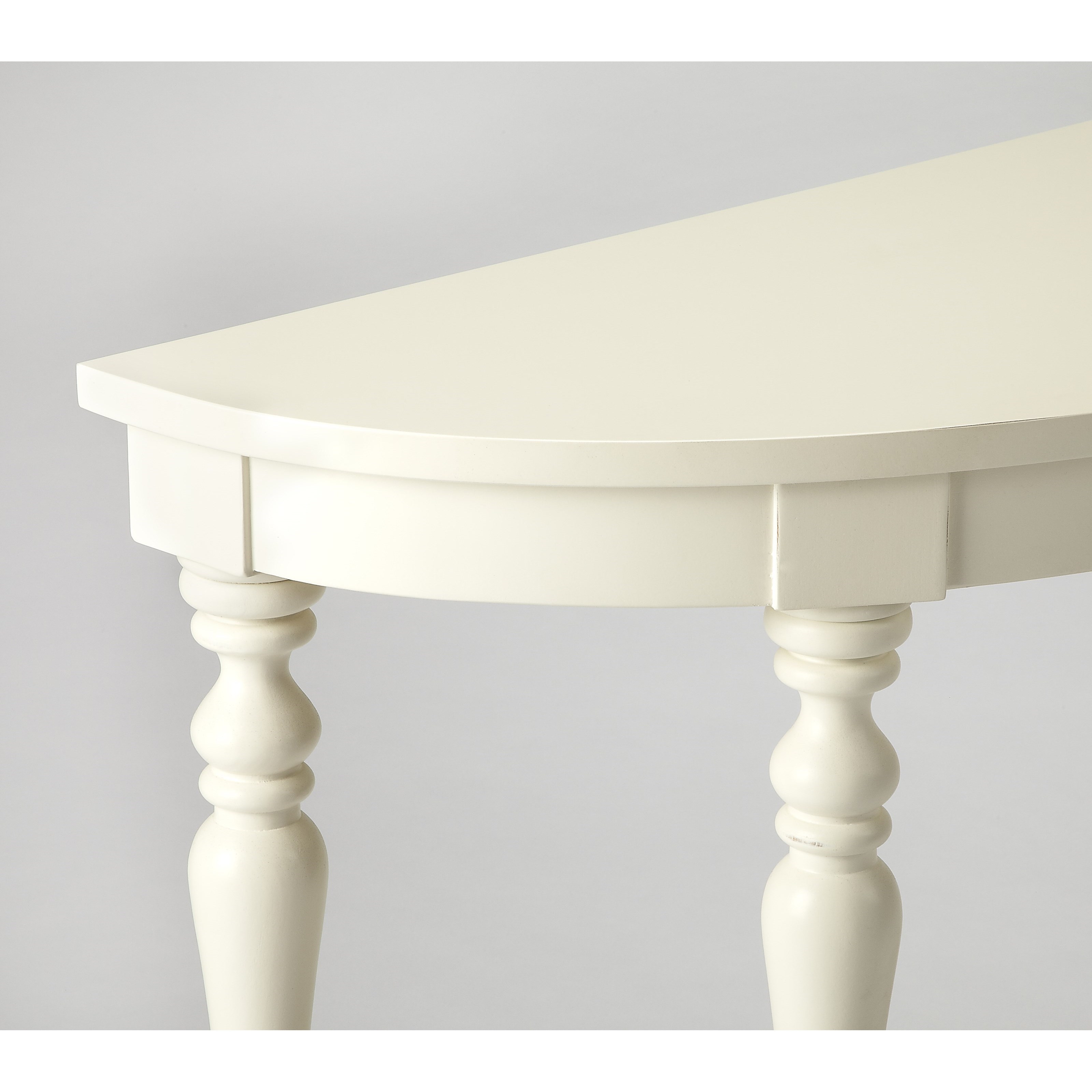 butler specialty company amherst white demilune console tabl